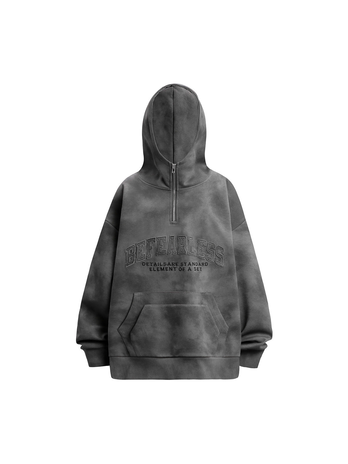 Thesupermade Embroidered Tie-dye Fleece Hoodie