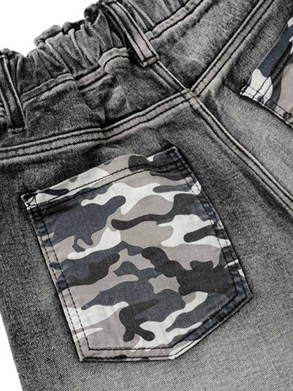 Distressed-Camouflage-Jeansshorts