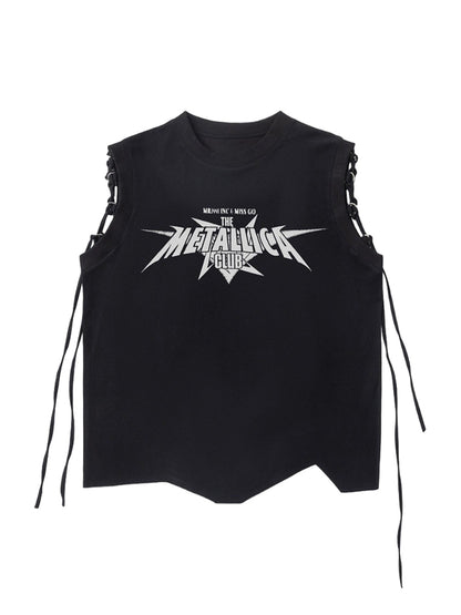 Graphic Adjustable Straps Vest