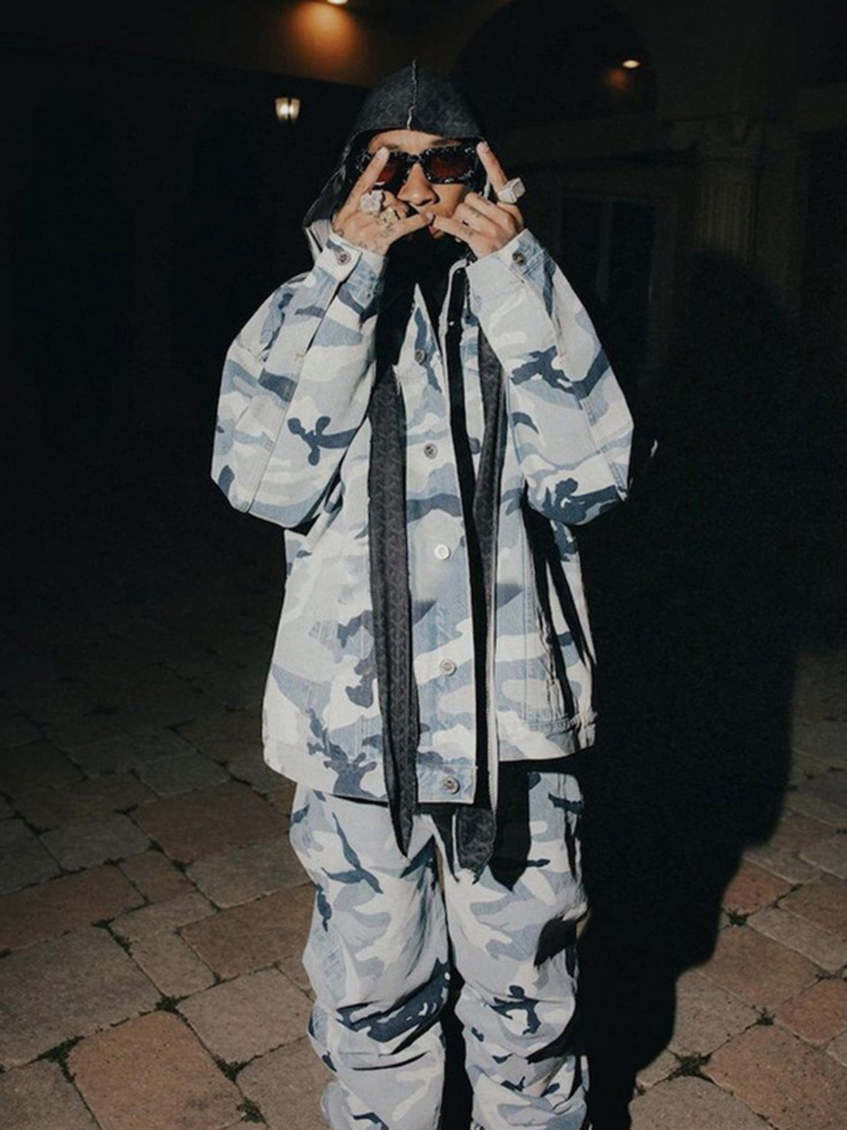 Street Retro Camouflage Baggy Jeans