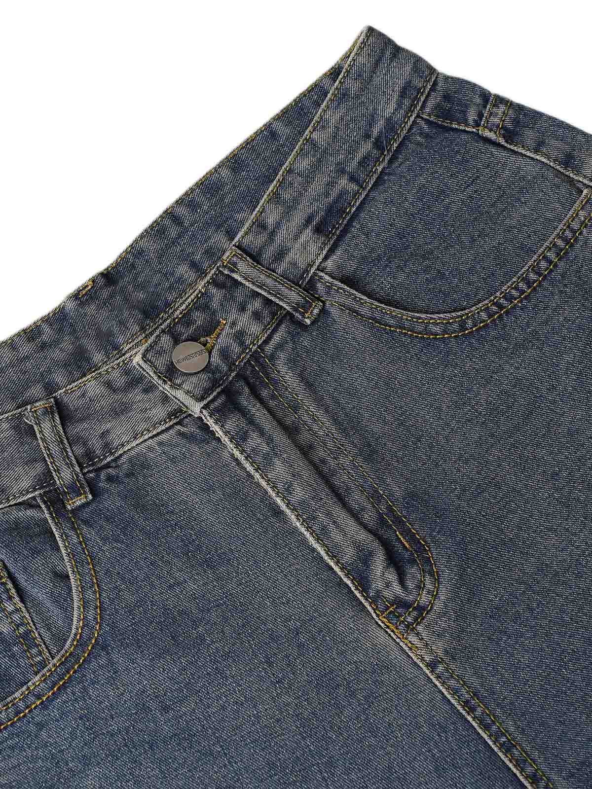 Thesupermade Washed Distressed Baggy Jeans - 2233