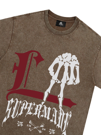 Original Gothic Skeleton Graphic Print T-Shirt