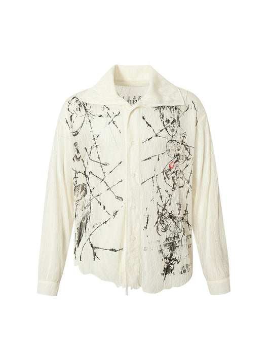 Chemise à imprimé plissé irrégulier
