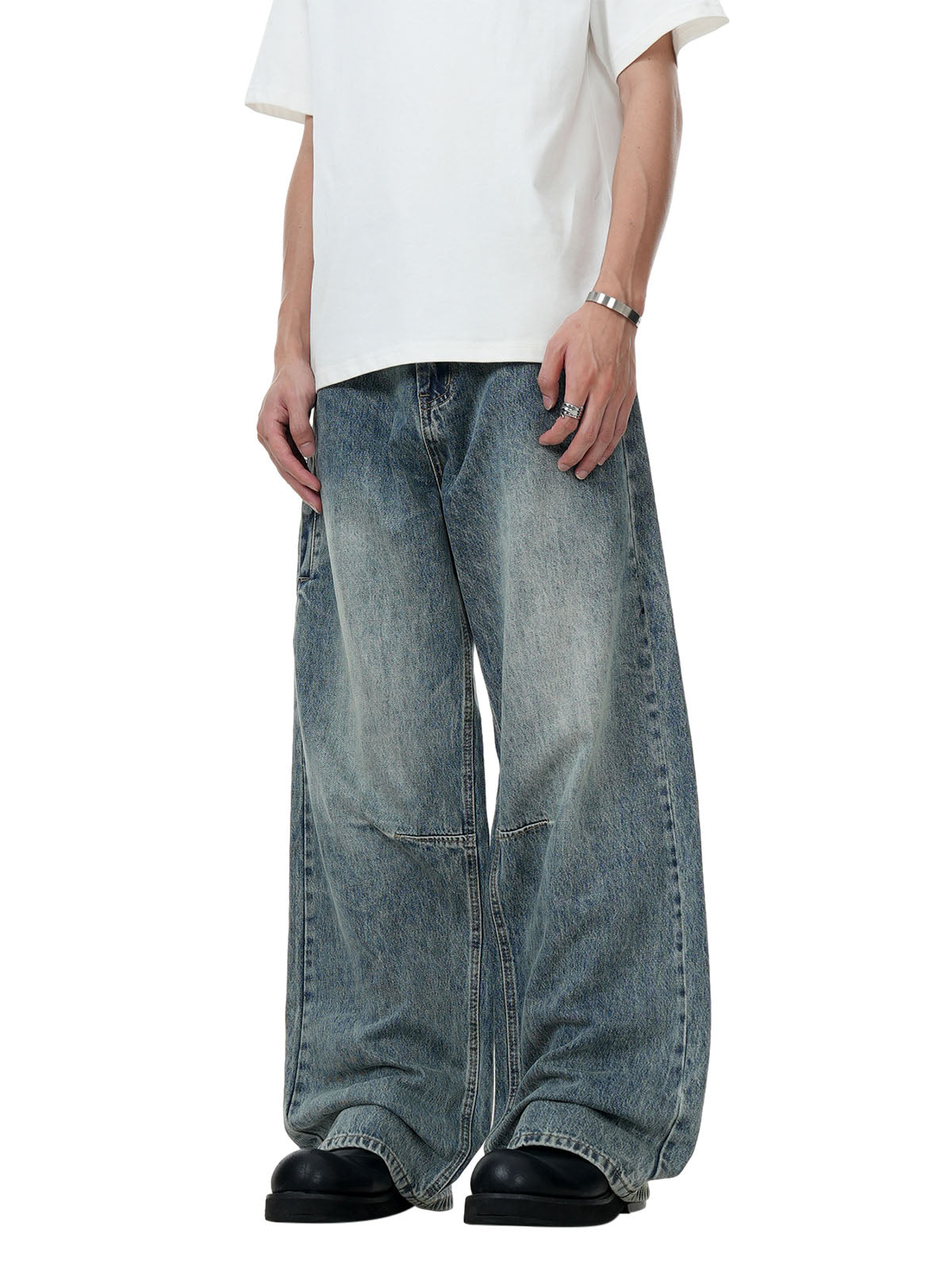 Thesupermade Classic Faded Washed Baggy Jeans