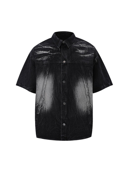 Short Sleeve Shirt & Shorts Denim Set