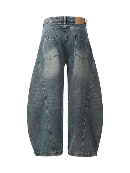 Gewaschene Ballonjeans mit weitem Bein - 2301