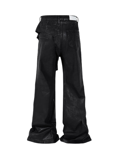 Thesupermade Schwarze, gewachste Schlagjeans – 2212