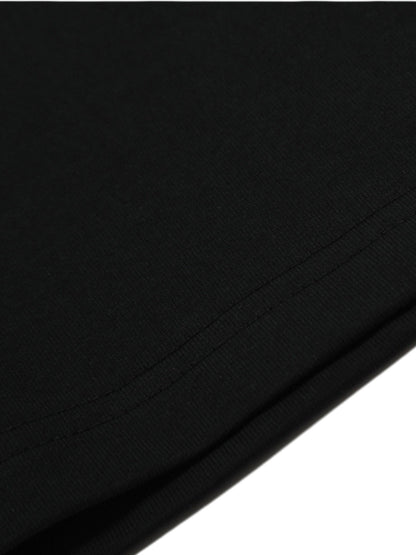 Black Graphic Crew Neck T-Shirt - 2381
