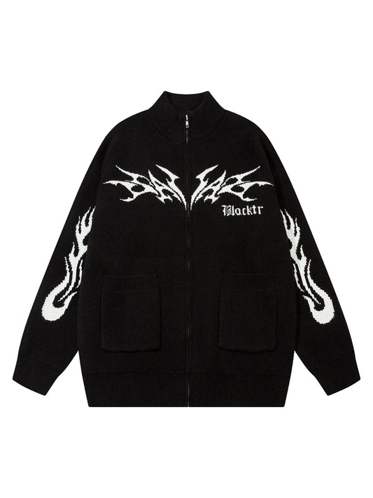 Pull zippé à col montant en fausse fourrure de vison Thesupermade Flame