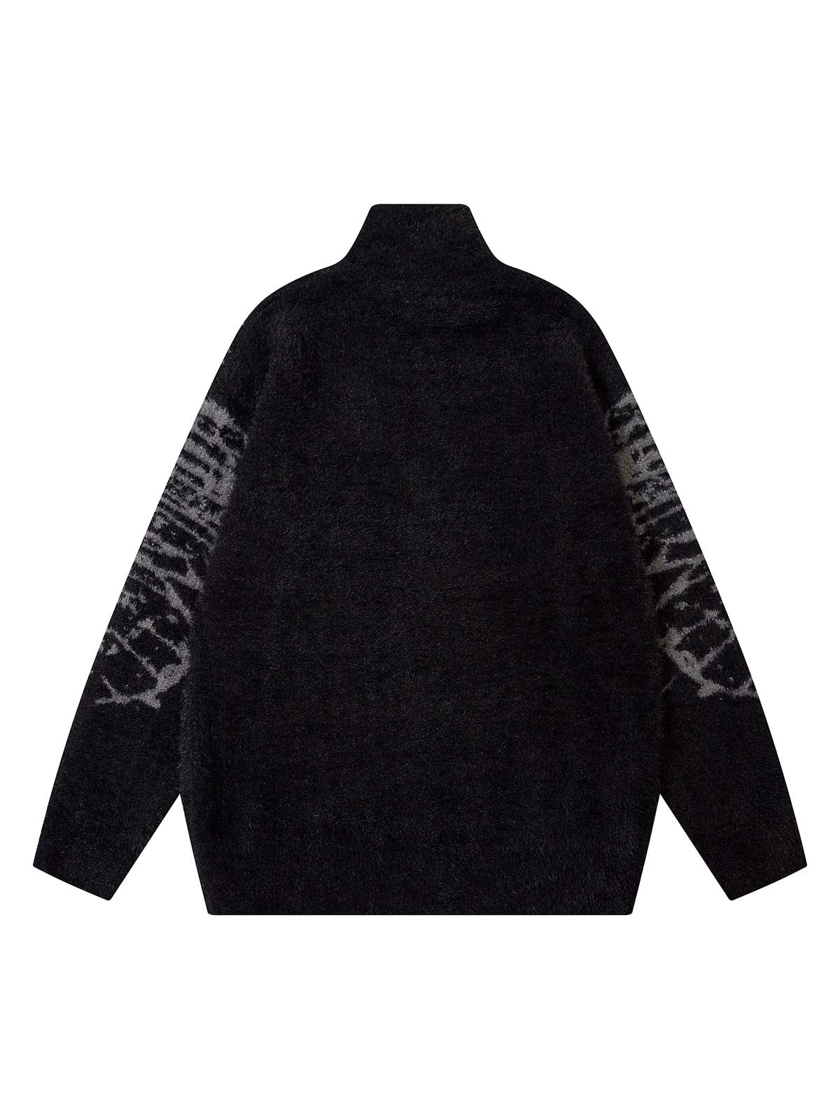 Thesupermade Butterfly Jacquard  Knit Mock Neck Sweater