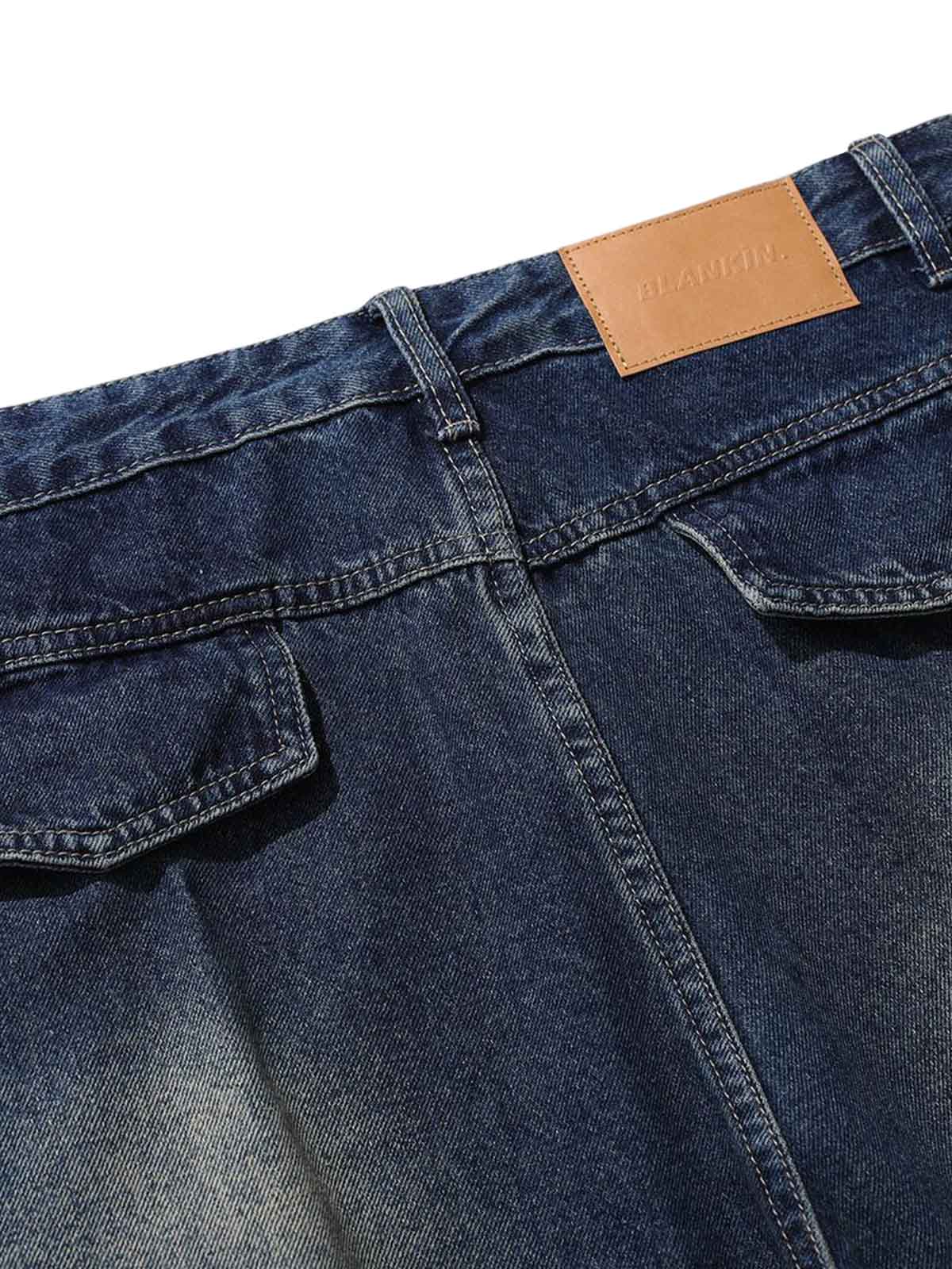 Stark gewaschene Baggy-Barrel-Jeans für Arbeitskleidung – 2337