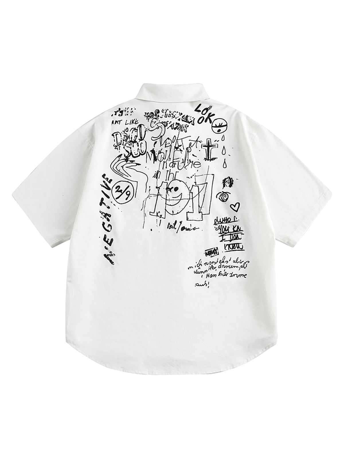 T-shirt à manches courtes avec imprimé graffiti amusant