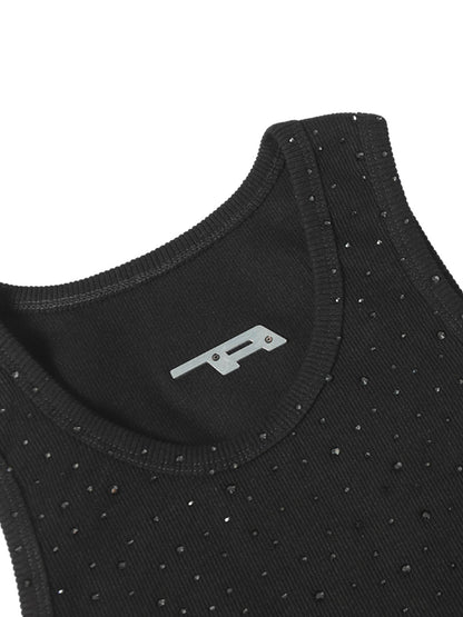 Street Heavy Rhinestone Threaded Vest
