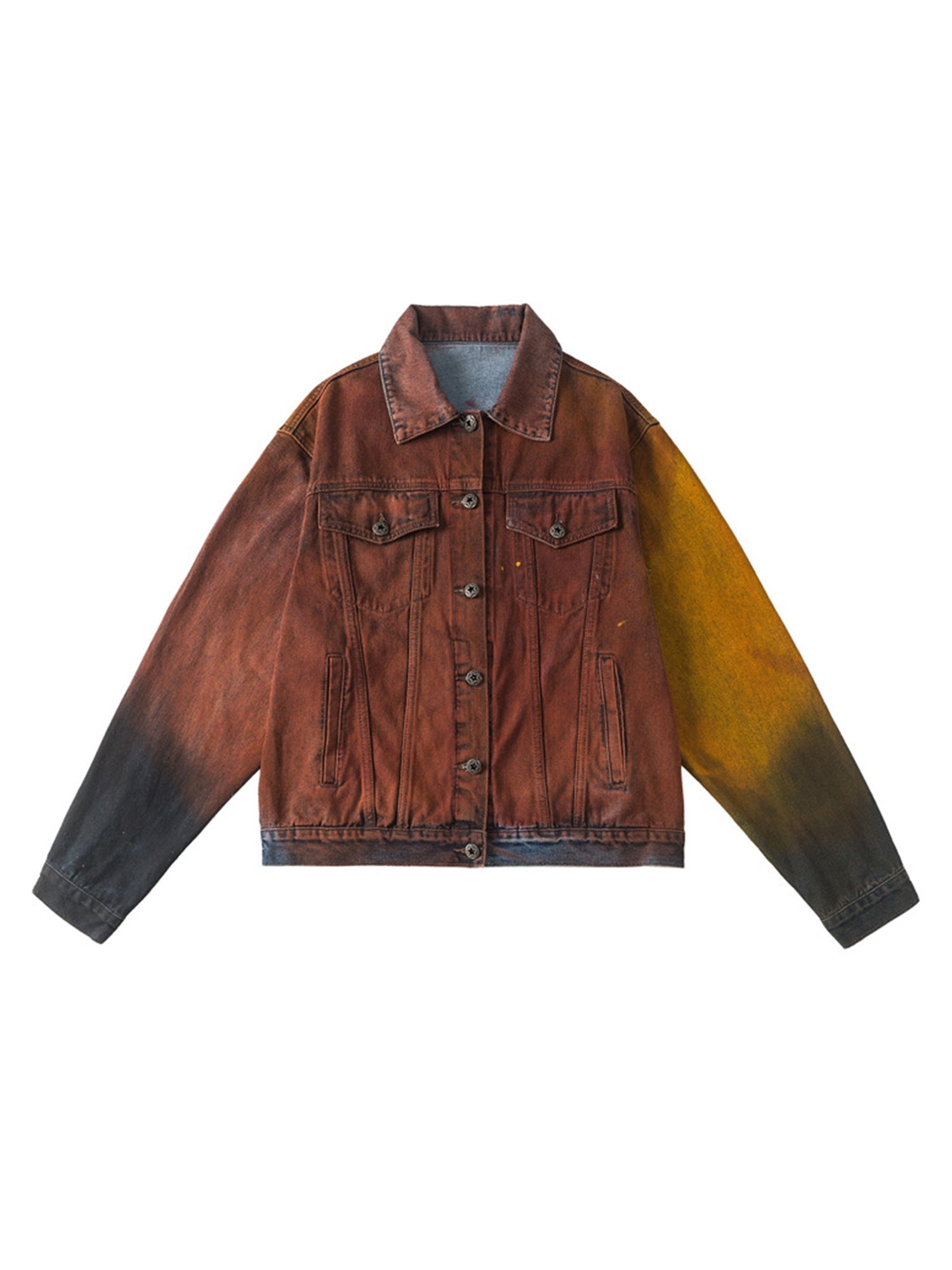Veste en jean peinte à la bombe effet vieilli de Thesupermade High Street