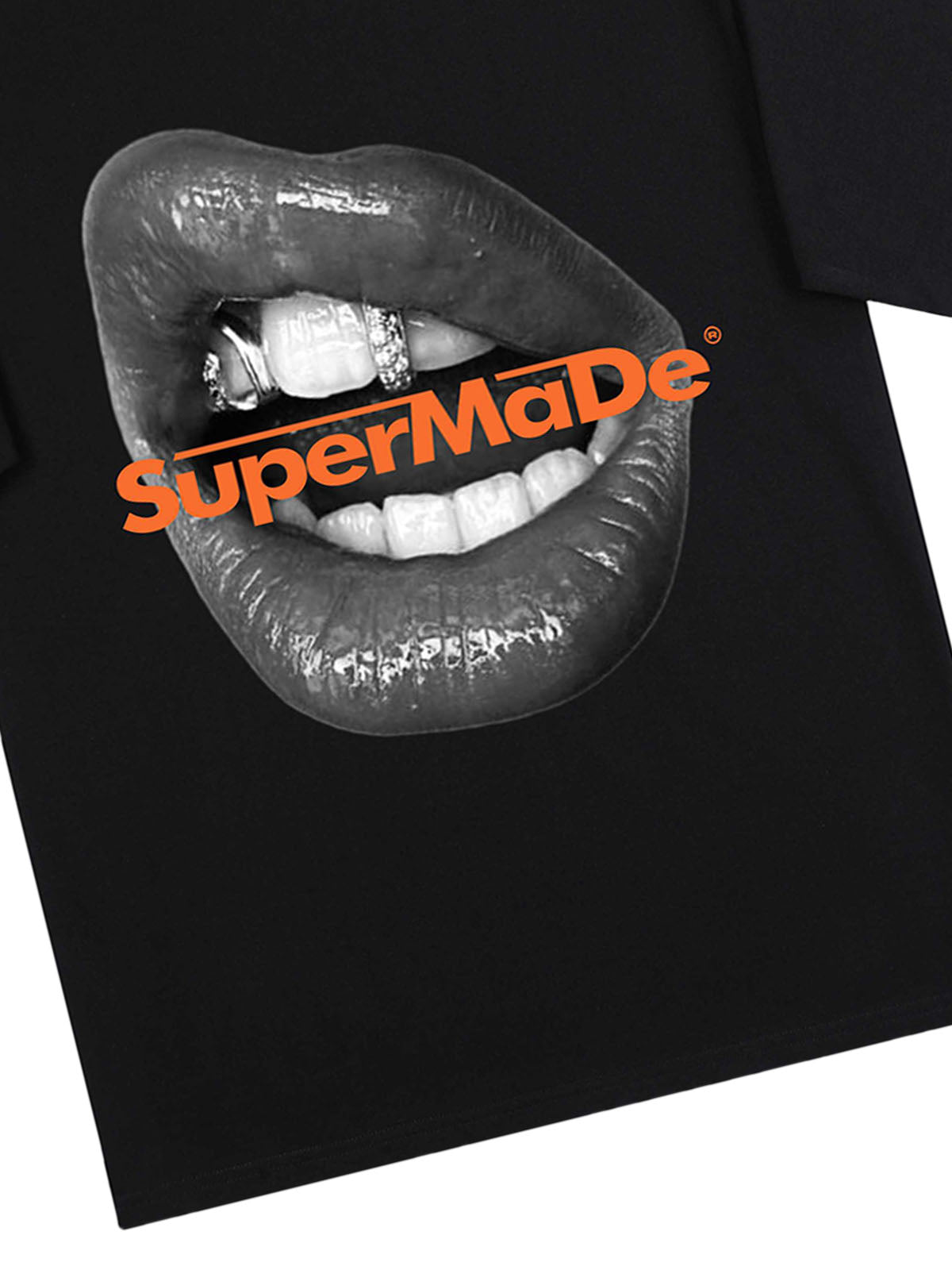 Kurzärmliges T-Shirt mit Lippen-Print