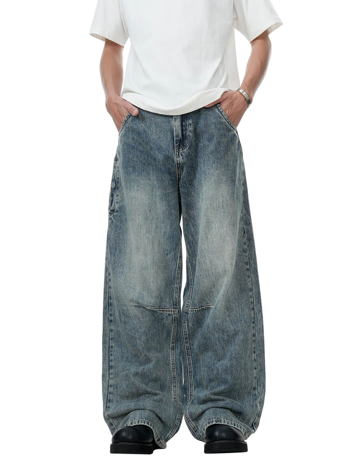 Thesupermade Classic Faded Washed Baggy Jeans