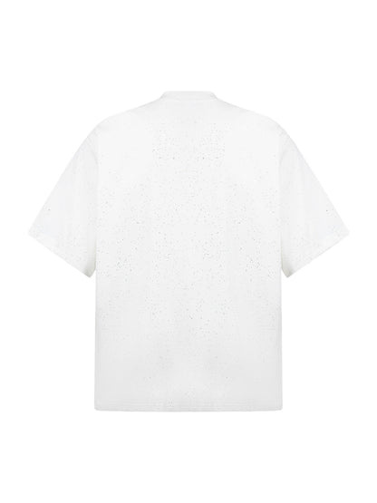 Kurzärmliges T-Shirt mit Retro-Schriftdesign und starkem Sternenhimmel-Print