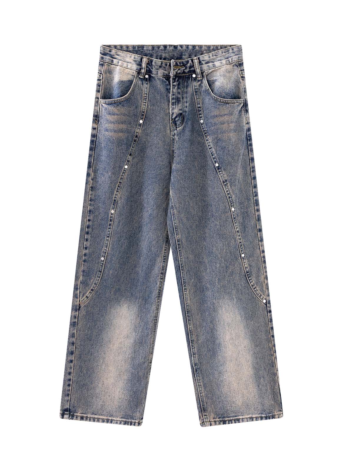 Thesupermade Rivet Distressed Jeans