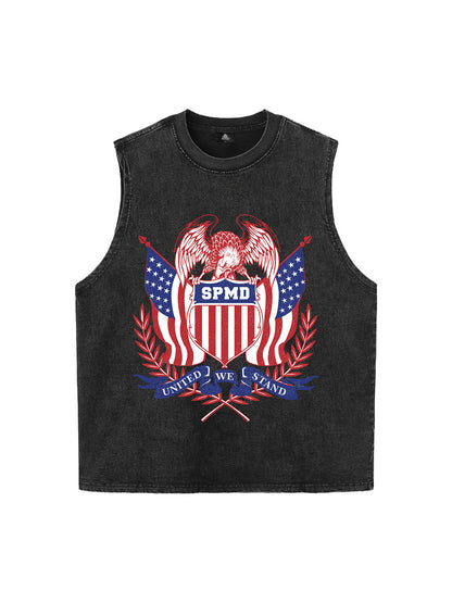 Original Printed Eagle Graphic Stylish Sleeveless Denim Vest