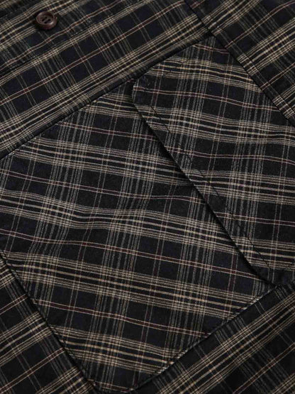 Distressed Plaid Short-Sleeve Shirt