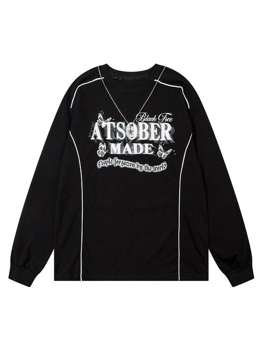 T-shirt à manches longues papillon et chaîne étoilée Thesupermade