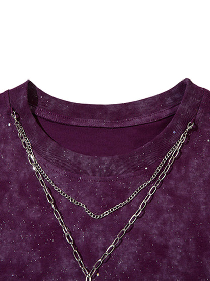 Retro Rhinestone Cross Chain Vest