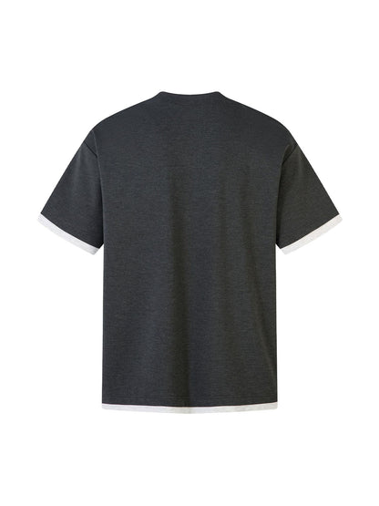 T-Shirt mit Retro-Faux-Print im Zweiteiler