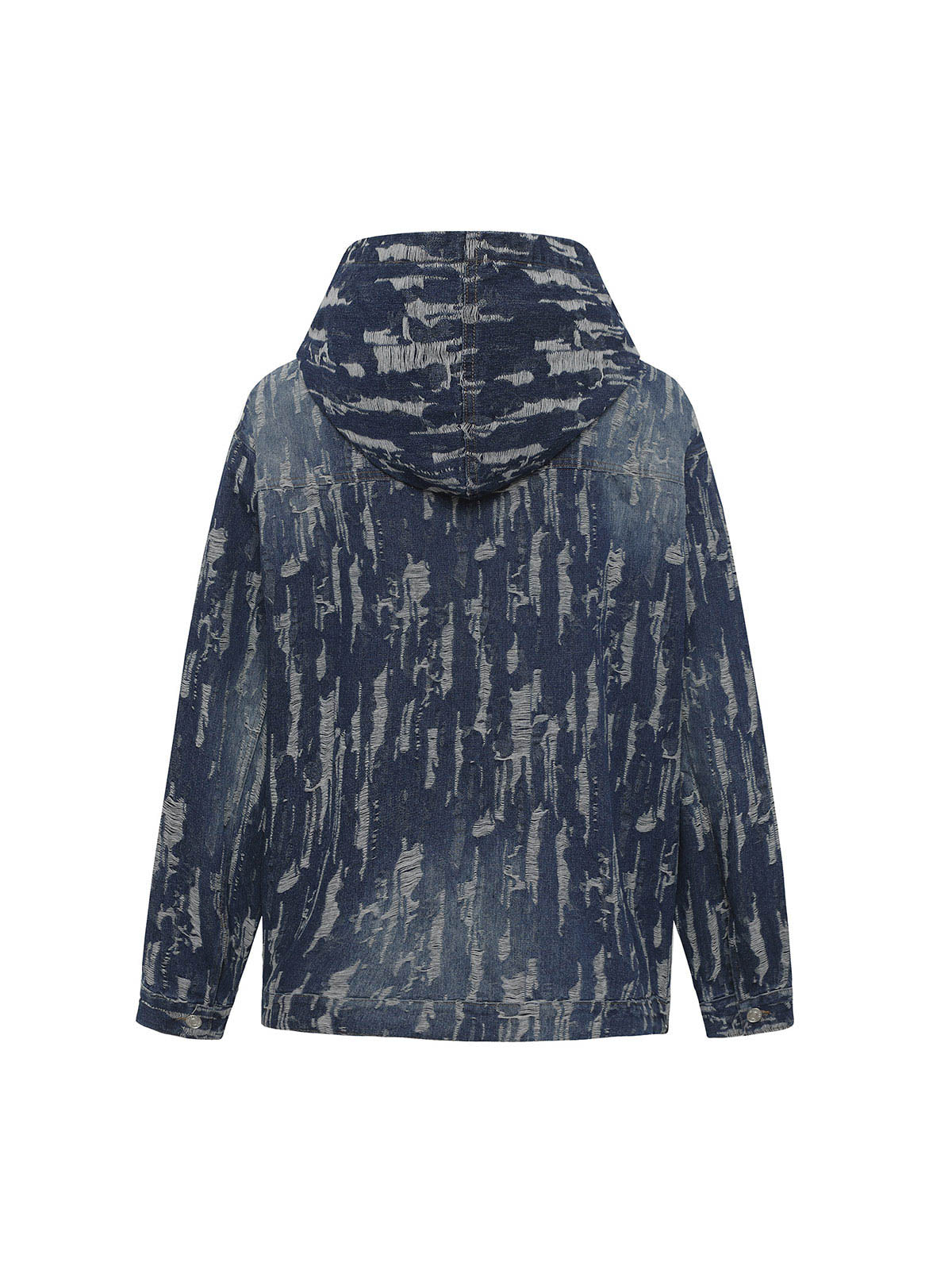 Thesupermade – Bestickter Kapuzenpullover aus gewaschenem Denim