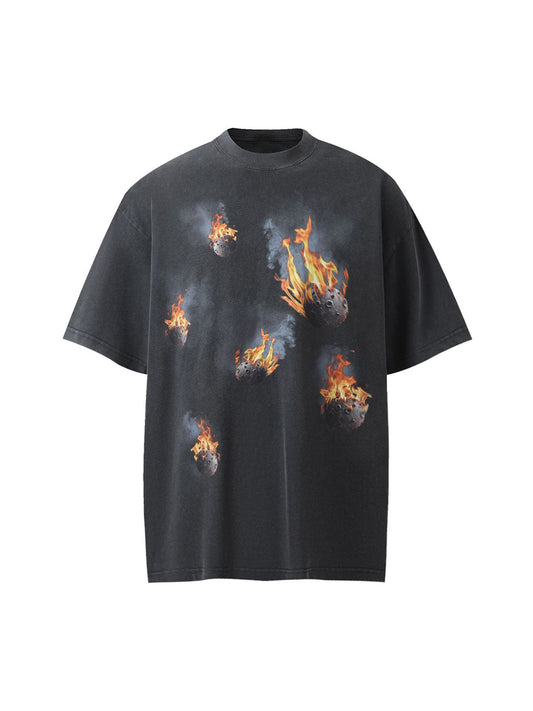 Fireball Graphic Oversized T-Shirt