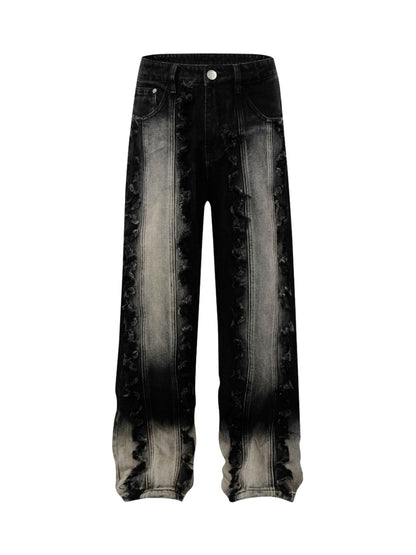 Distressed Raw Edge Jeans