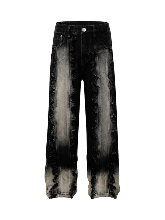 Distressed Raw Edge Jeans