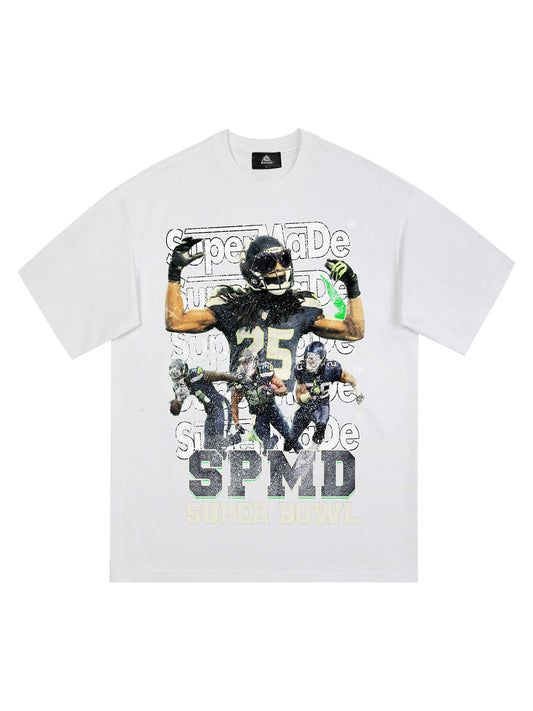 T-Shirt mit Super-Bowl-Football-Aufdruck – 2309