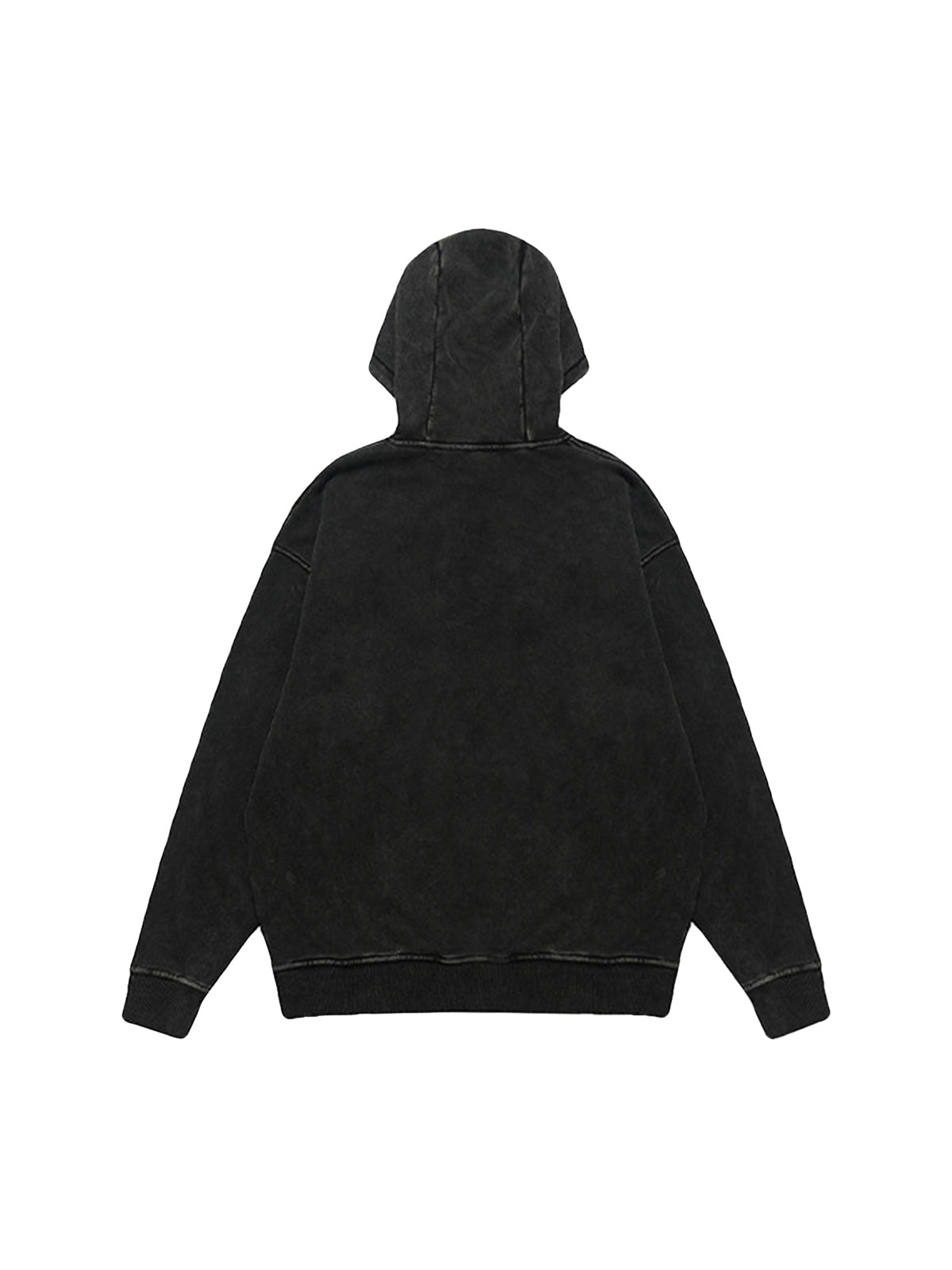 Schwerer, gewaschener Fleece-Hoodie mit Buchstaben-Portrait-Print