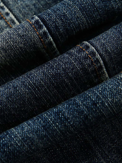 Veste à capuche en jean délavé style rétro