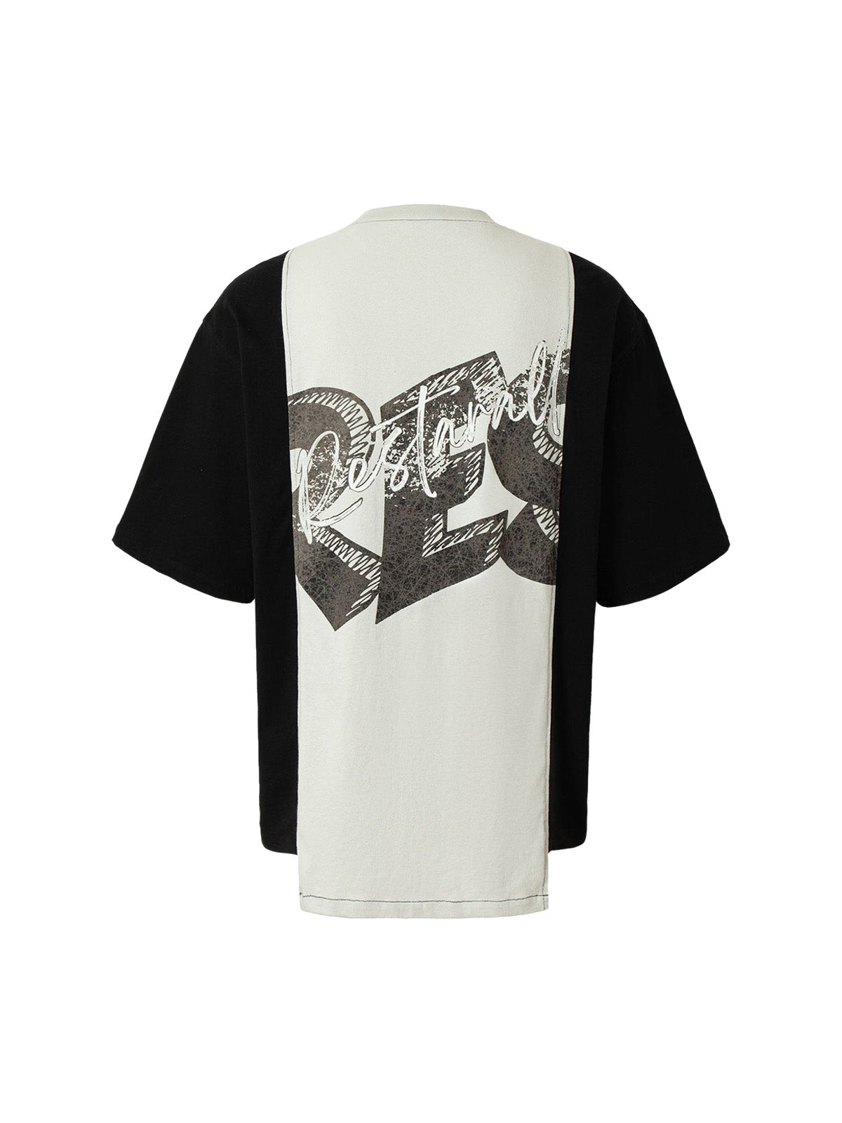 T-Shirt mit gespleißtem Dekonstruktions-Print