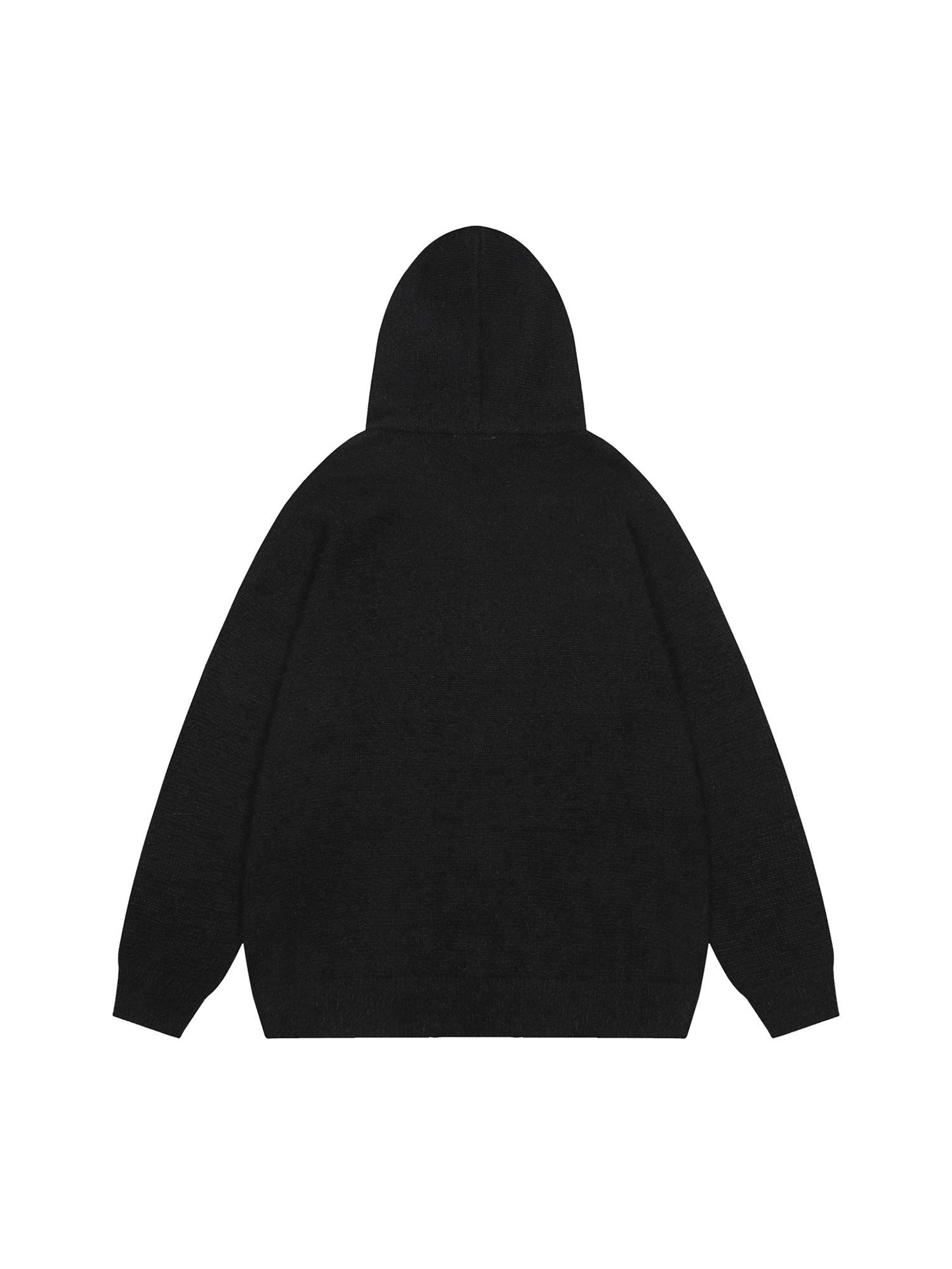 Thesupermade Star Knit Hooded Zip Up Cardigan Sweater