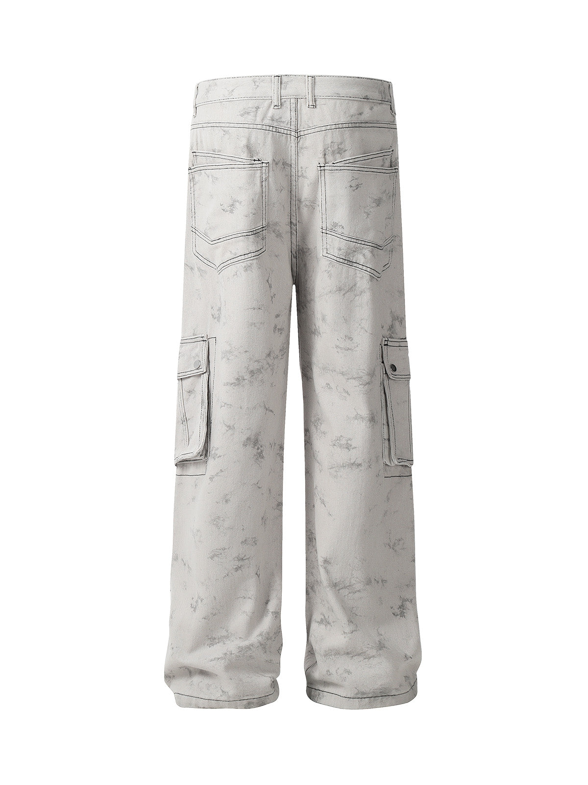 Thesupermade Workwear Multi-Pocket Tie-Dye Pants