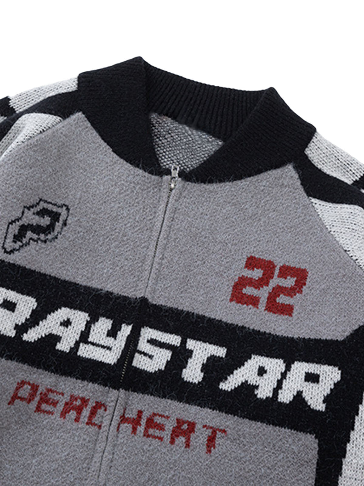 Thesupermade Retro Racing Bomber Sweater Jacket