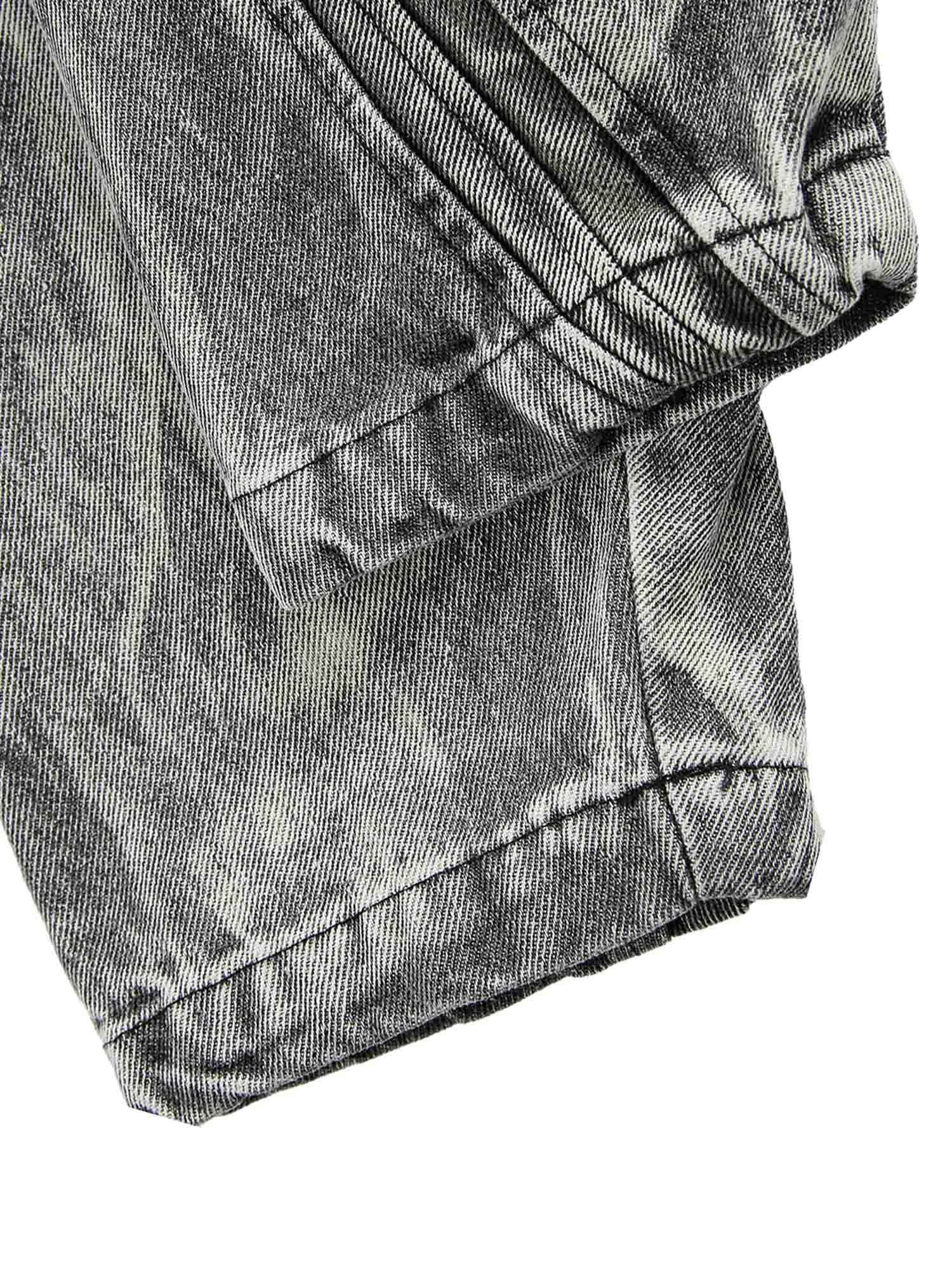 Thesupermade Hip-Hop-Jeansjacke mit verwaschenem Distressed-Print – 2239