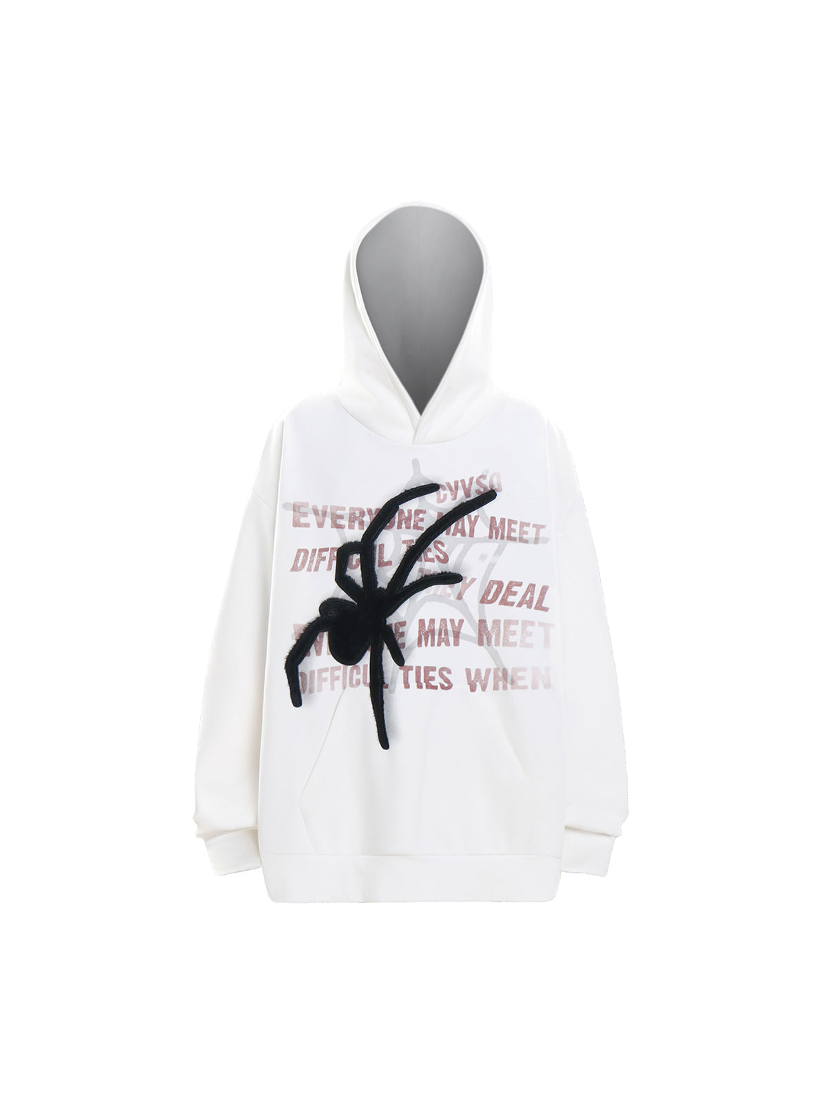 Thesupermade Spider Embroidered Patchwork Fleece Hoodie