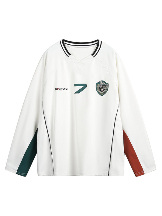 T-shirt à manches longues en jersey avec coutures contrastées