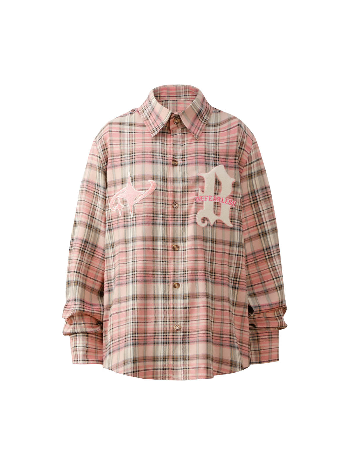 Thesupermade Towel Embroidered Plaid Shirt