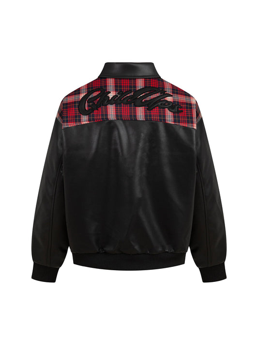 Veste matelassée en cuir PU patchwork supermade