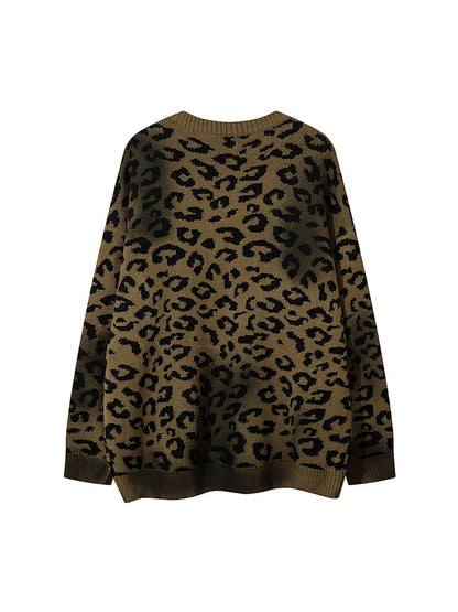Thesupermade – Jacquard-Pullover mit Batikmuster und Gepardenmuster
