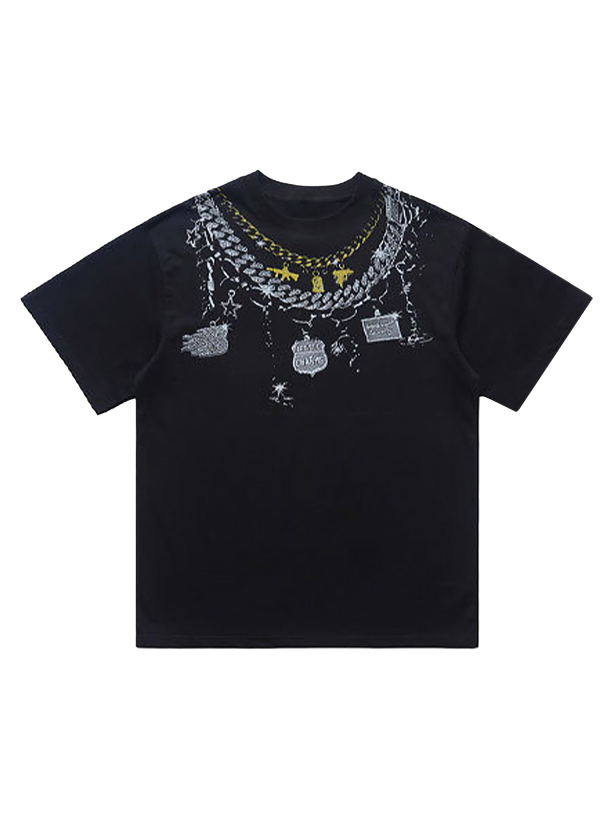 Chain Print Crew Neck T-Shirt