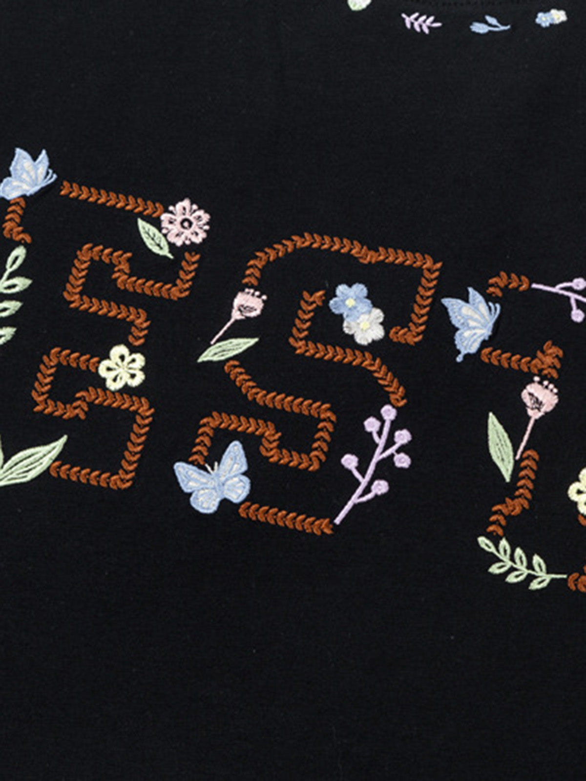 Embroidered Floral Crew Neck T-Shirt