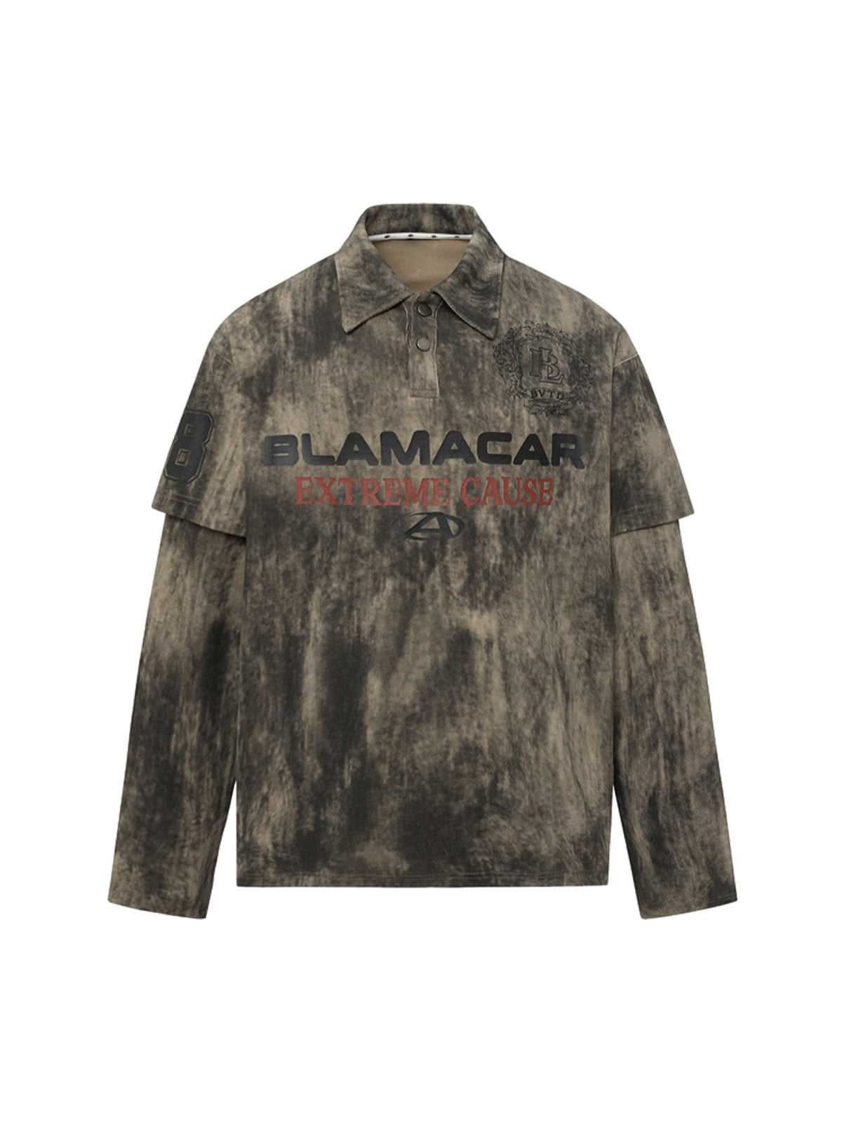 Polo à manches longues et imprimé tie-dye en deux pièces - 2366