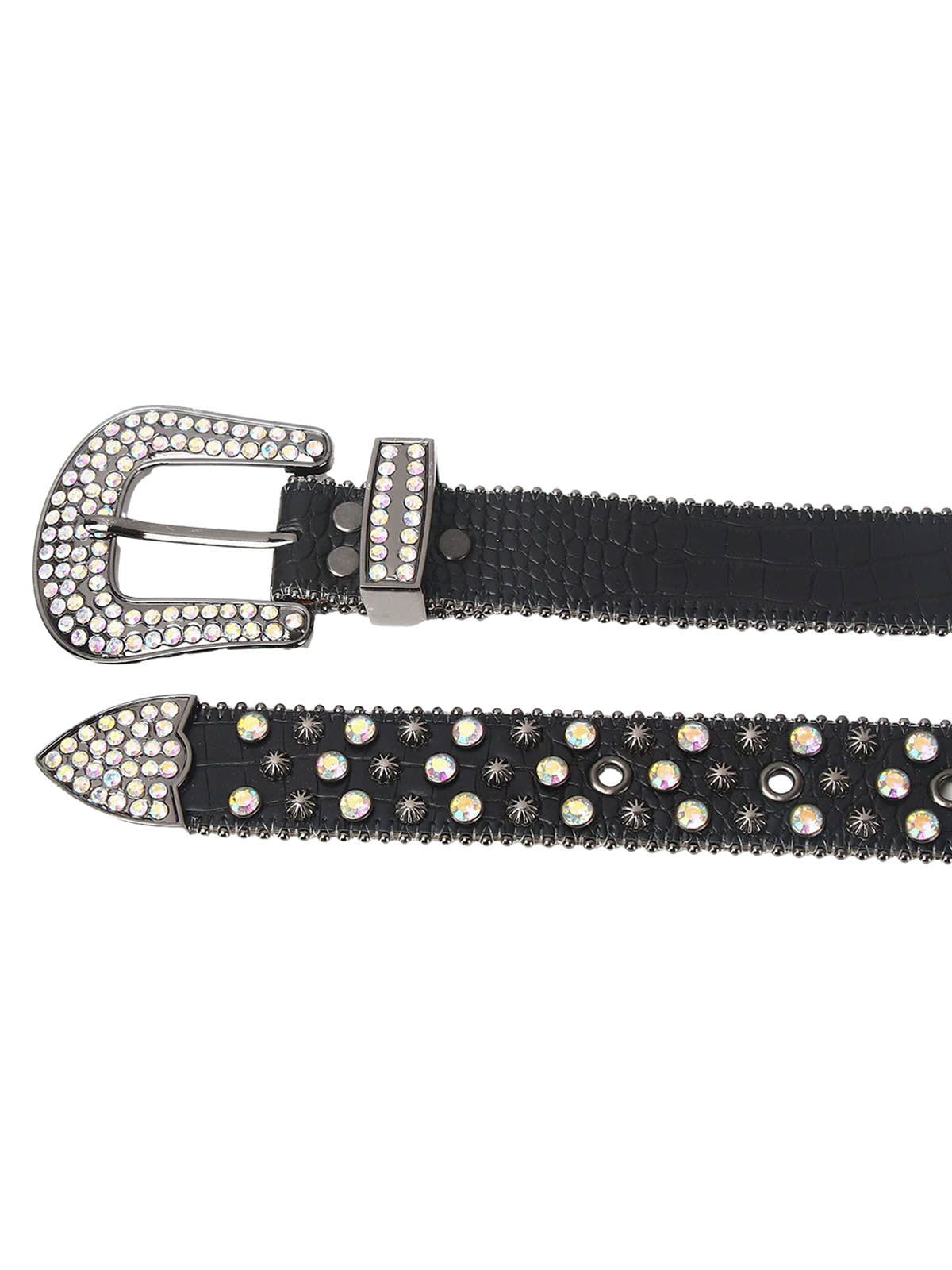 Punk Style Metal Hotfix Rhinestone Belt