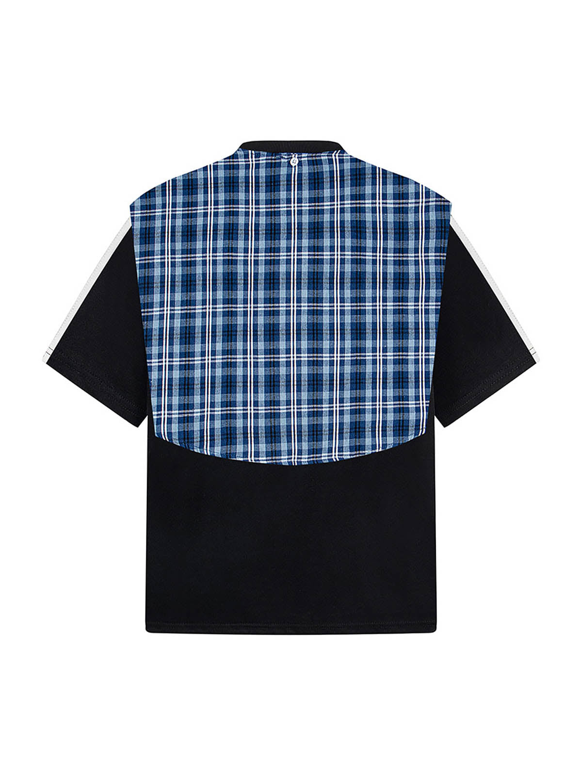 Plaid Patch Knotted Scarf T-Shirt