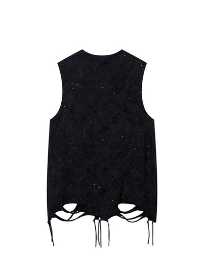 Street Chain Waistcoat Ripped Vest